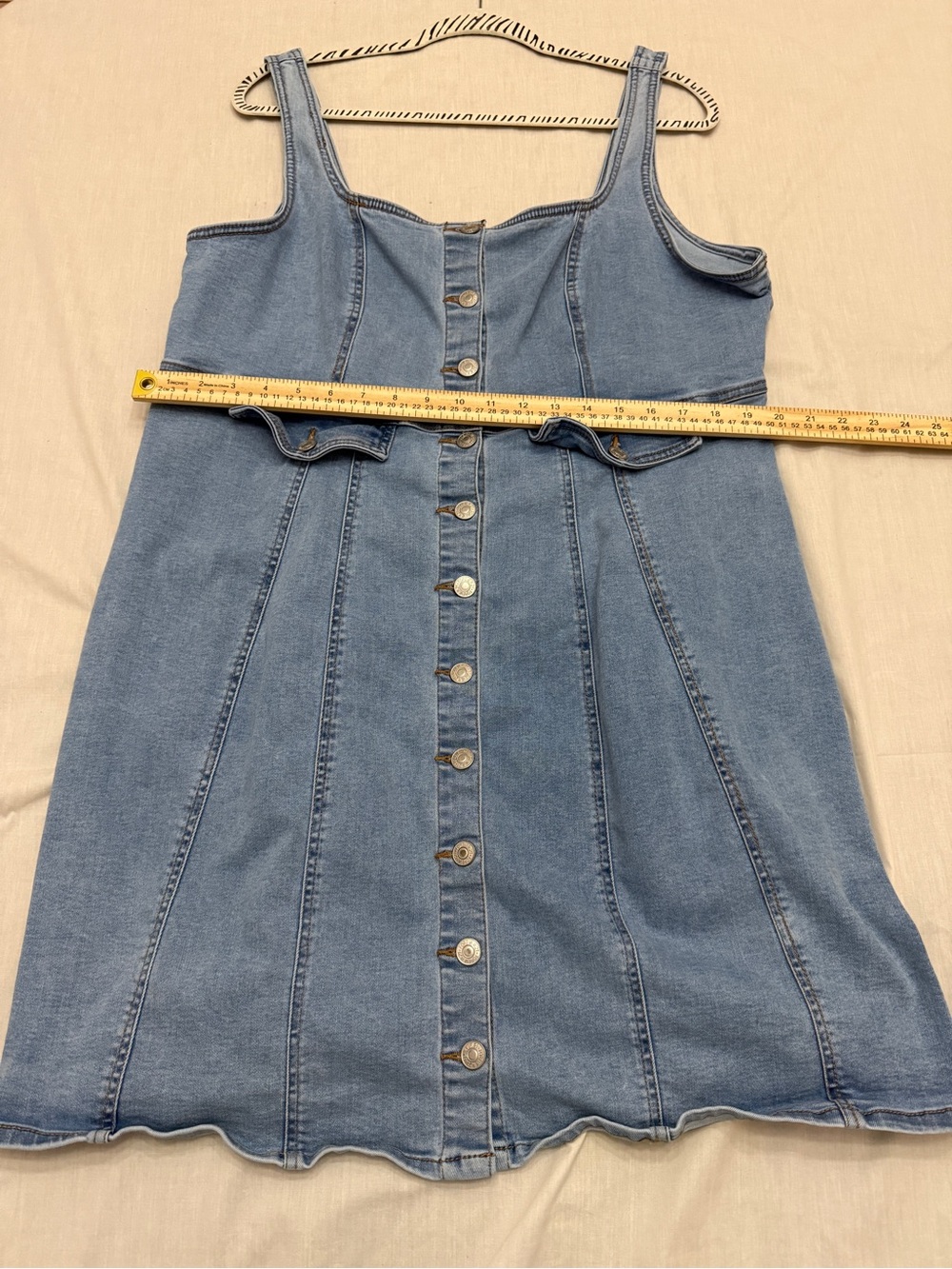 Forever 21 Light Blue Denim Button-Front Dress 3XL